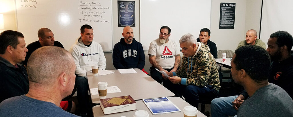 A group of men in recovery, working and growing strong.